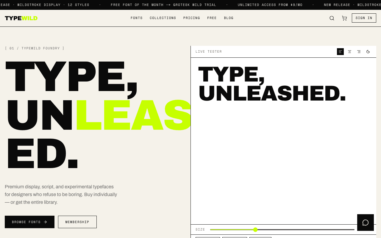 TypeWild website